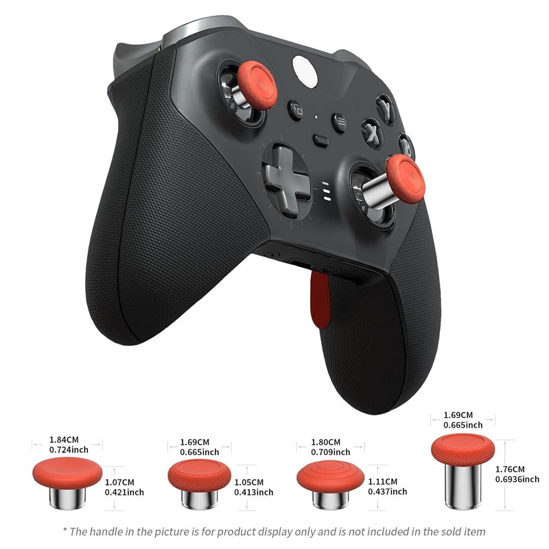 KD.FLY 13-in-1 Metal Thumbsticks Replacement Kits for Xbox Elite Series 2, Xbox Elite 2 Controller Accessories, Includes Magnetic Joysticks, Paddles, Silicone Caps, Storage Bag, Red - Image 4